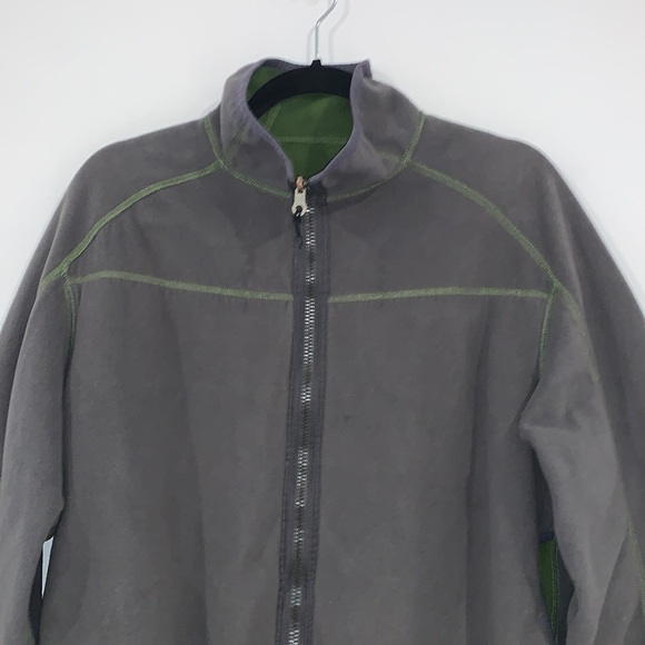 Timberland Grey and Green reversible full zip fleece jacket size Medium - Picture 11 of 16